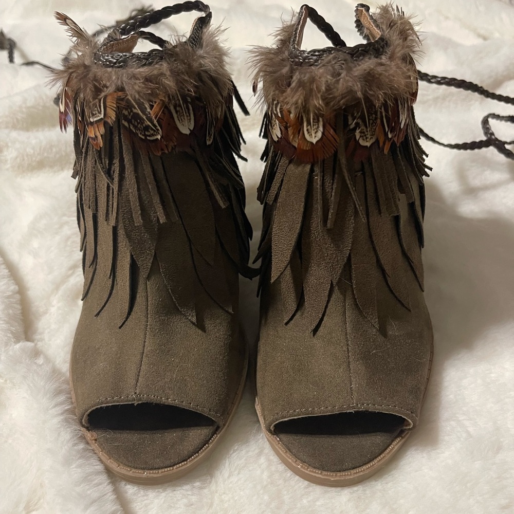 Open toe booties